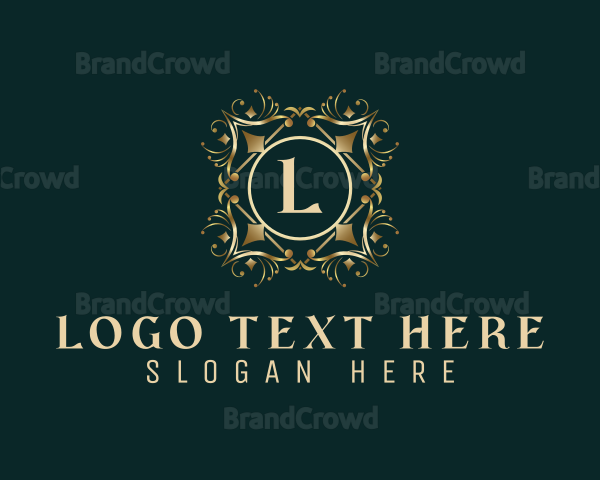 Luxury Floral Decoration Wreath Logo