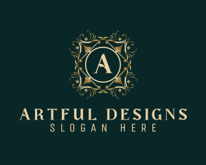  Luxury Floral Decoration Wreath logo design