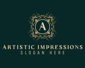  Luxury Floral Decoration Wreath logo design