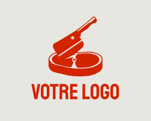 Dish - Steak Meat Cleaver logo design