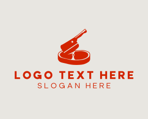 Gourmet - Steak Meat Cleaver Deli logo design