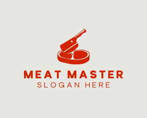 Steak Meat Cleaver Deli logo design