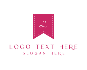 Pink Girl - Stitch Thread Ribbon logo design