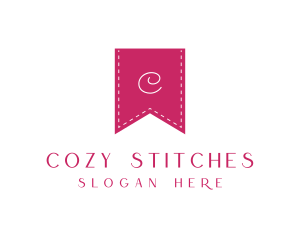 Stitch Thread Ribbon logo design