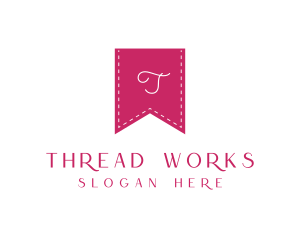 Stitch Thread Ribbon logo design