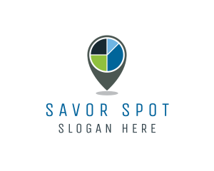 Pie Chart Location logo design