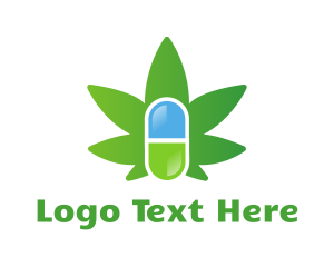 Pill - Medical Marijuana Pill Capsule logo design