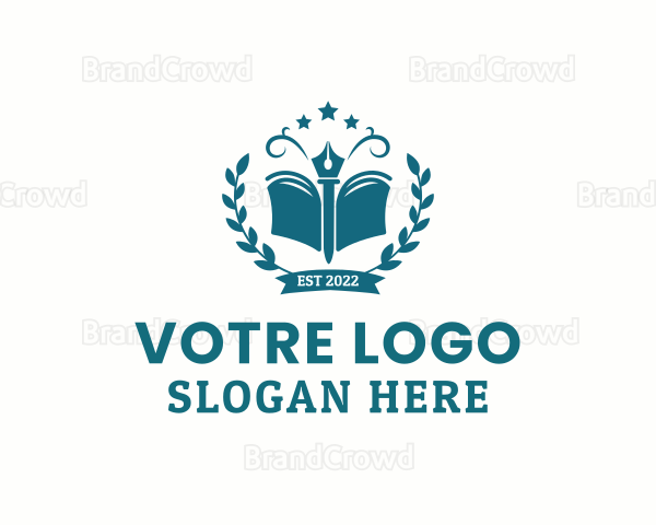 Writing Pen Book School Logo