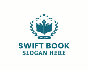 Booking - Writing Pen Book School logo design