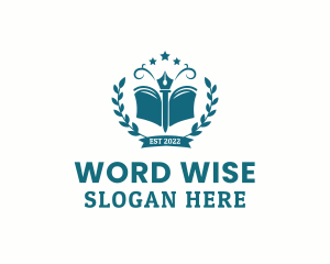 Literacy - Writing Pen Book School logo design