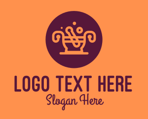 Polka Dots - Orange Mortar & Pestle logo design