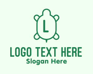 Amphibian - Green Turtle Letter logo design
