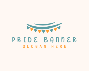 Party Banner Flag logo design