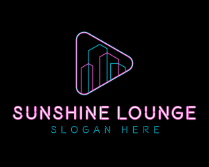 Neon Building Nightclub logo design