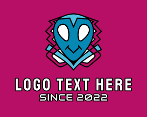 Interactive - Alien Video Game Mascot logo design