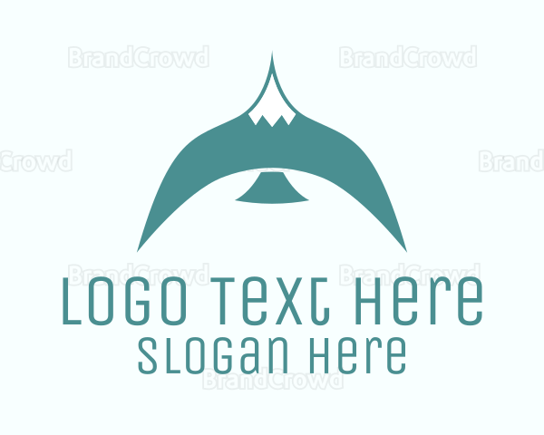 Teal Bird Flying Logo