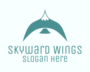 Flying - Teal Bird Flying logo design