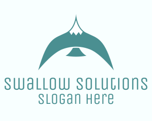 Swallow - Teal Bird Flying logo design