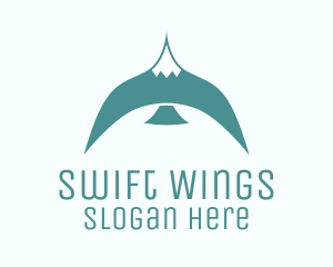 Swallow - Teal Bird Flying logo design