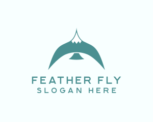 Teal Bird Flying logo design