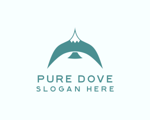 Teal Bird Flying logo design