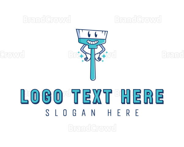 Broom Cleaning Janitorial Logo