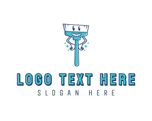 Clean - Broom Cleaning Janitorial logo design