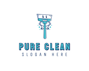 Broom Cleaning Janitorial logo design