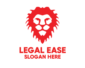 Shield - Red Lion Head logo design