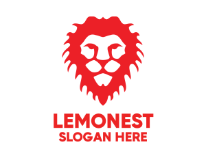 Lion - Red Lion Head logo design