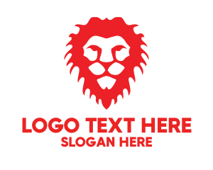 African - Red Lion Head logo design