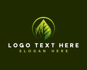 Gardening - Plant Grass Lawn logo design