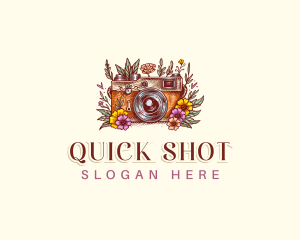 Shoot - Floral Camera Photography logo design