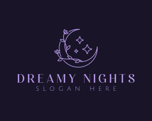 Floral Moon Night logo design