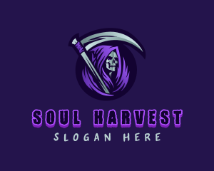 Skull Grim Reaper logo design