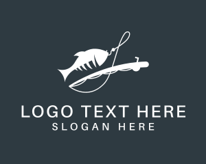 Marine Creature - Seafood Fishing Rod logo design