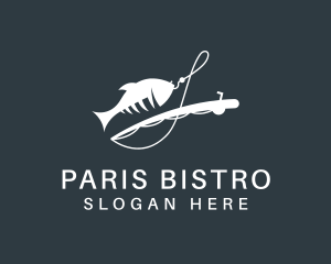 Seafood Fishing Rod  logo design