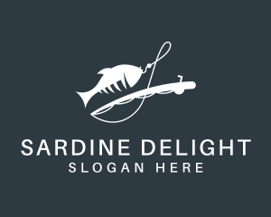 Seafood Fishing Rod  logo design