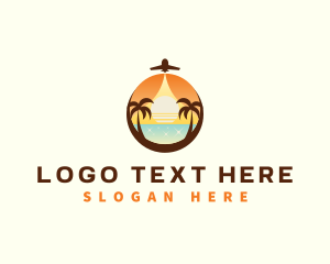 Aircraft - Travel Beach Vacation logo design