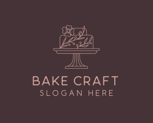 Flower Wedding Cake logo design