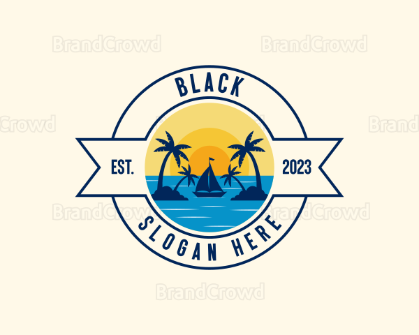 Summer Beach Vacation Logo