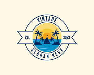 Summer Beach Vacation Logo