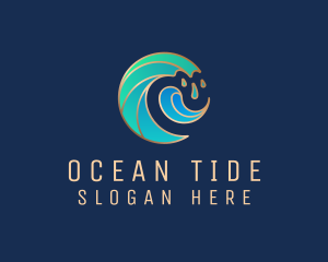 Elegant Water Wave logo design