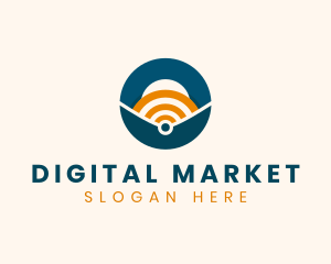 Online - Online Internet Signal logo design