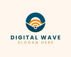 Online - Online Internet Signal logo design