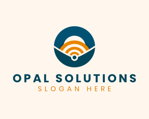 Online Internet Signal logo design