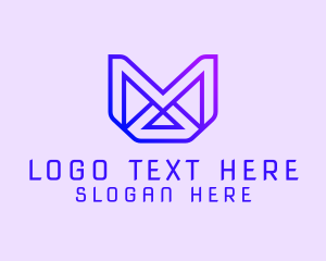 Data - Gradient App Letter M logo design