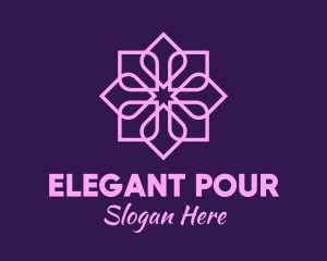 Purple Elegant Flower logo design