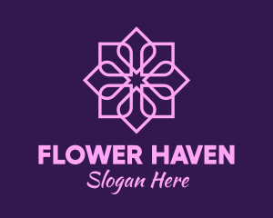 Purple Elegant Flower logo design