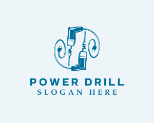 Drill - Blue Handyman Drill logo design